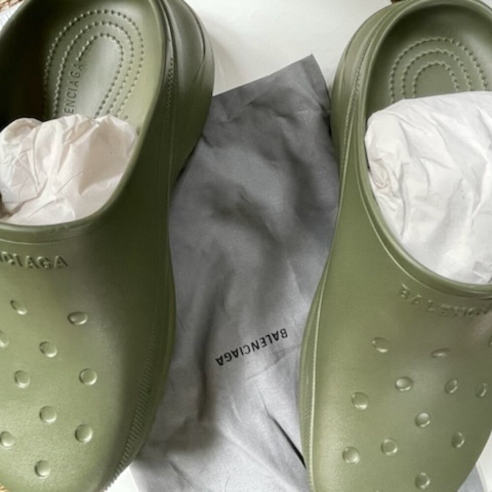 LUXURY DESIGNER ALERT!  Balenciaga Mule Rubber Crocs